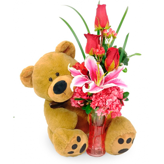 osito con rosas